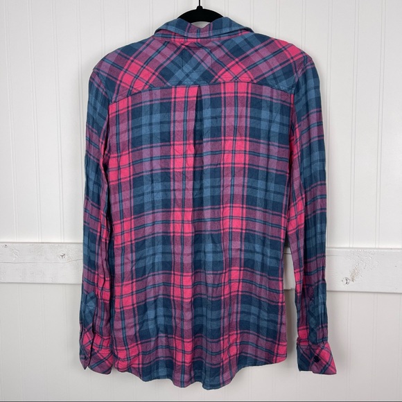 RAILS Blue & Pink Hunter Plaid Button Down Shirt - Picture 4 of 7